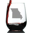 Missouri State Outline Stemless Wine Glass - State Themed Drinking Decor and Gifts for Missourian Women & Men - Large 17 Oz Glasses