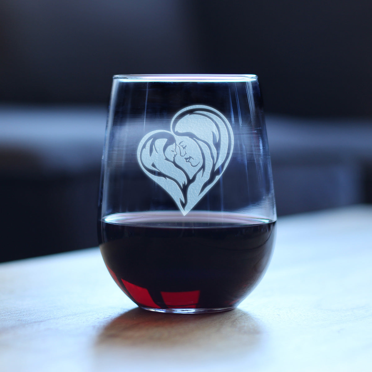 Mother&#39;s Love Stemless Wine Glass - Cute Gift Idea for Moms - Unique Personalized Glasses for Mother&#39;s Day or Birthday