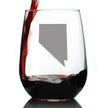 Nevada State Outline Stemless Wine Glass - State Themed Drinking Decor and Gifts for Nevadan Women & Men - Large 17 Oz Glasses