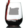 Oregon State Outline Stemless Wine Glass - State Themed Drinking Decor and Gifts for Oregonian Women & Men - Large 17 Oz Glasses