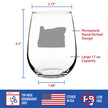 Oregon State Outline Stemless Wine Glass - State Themed Drinking Decor and Gifts for Oregonian Women & Men - Large 17 Oz Glasses