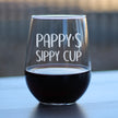 Pappy's Sippy Cup - 17 Ounce Stemless Wine Glass
