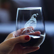 Quail Stemless Wine Glass - Fun Bird Themed Gifts and Decor for Men & Women - Large 17 Oz Glasses