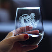 Ram Face Stemless Wine Glass - Bighorn Sheep Themed Decor and Gifts for Rocky Mountain Animal Lovers - Large 17 Oz Glasses