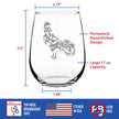Rooster Stemless Wine Glass - Cute Funny Farm Animal Themed Decor and Chicken Gifts - Large 17 Oz