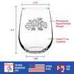 Roses - 17 Ounce Stemless Wine Glass
