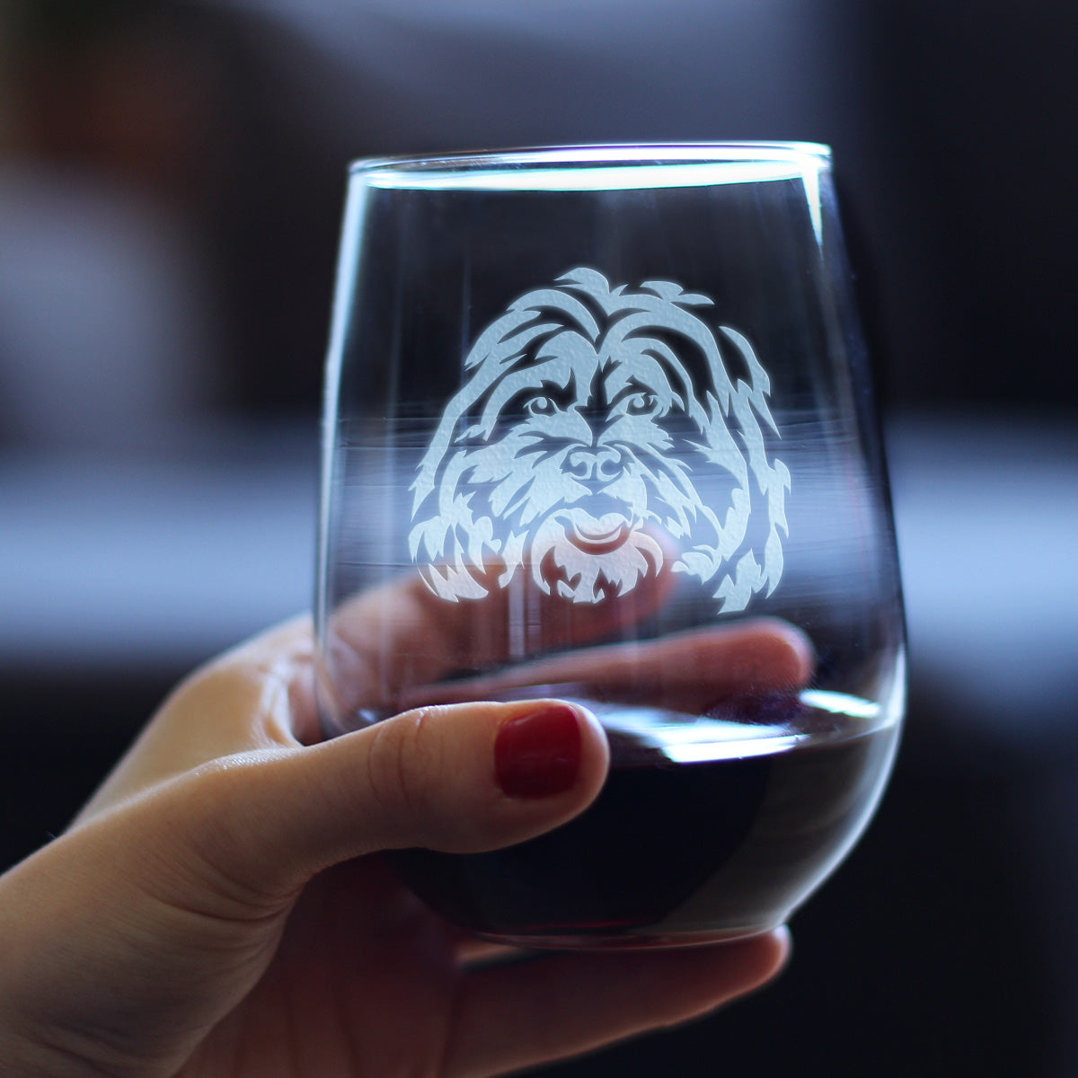 Shih Tzu Face Stemless Wine Glass - Cute Dog Themed Decor and Gifts for Moms &amp; Dads of Shih Tzus - Large 17 Oz
