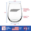 Tennessee State Outline Stemless Wine Glass - State Themed Drinking Decor and Gifts for Tennessean Women & Men - Large 17 Oz Glasses