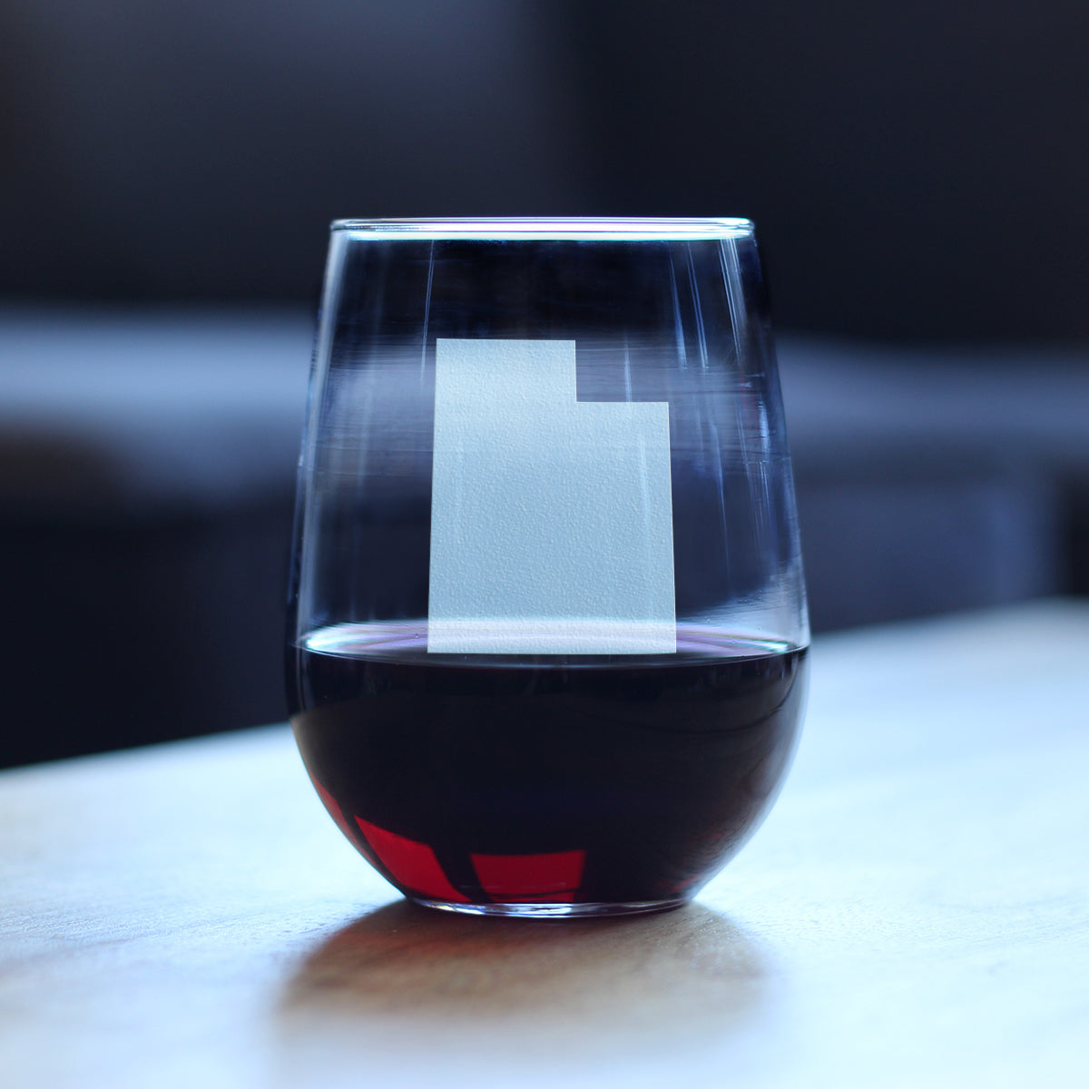 Utah State Outline Stemless Wine Glass - State Themed Drinking Decor and Gifts for Utahn Women &amp; Men - Large 17 Oz Glasses