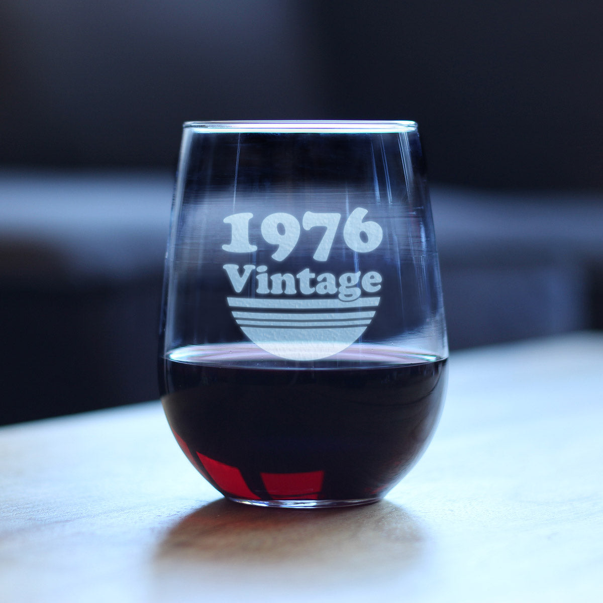 Vintage 1976 - 49th Birthday Stemless Wine Glass Gifts for Women &amp; Men Turning 49 - Bday Party Decor - Large Glasses