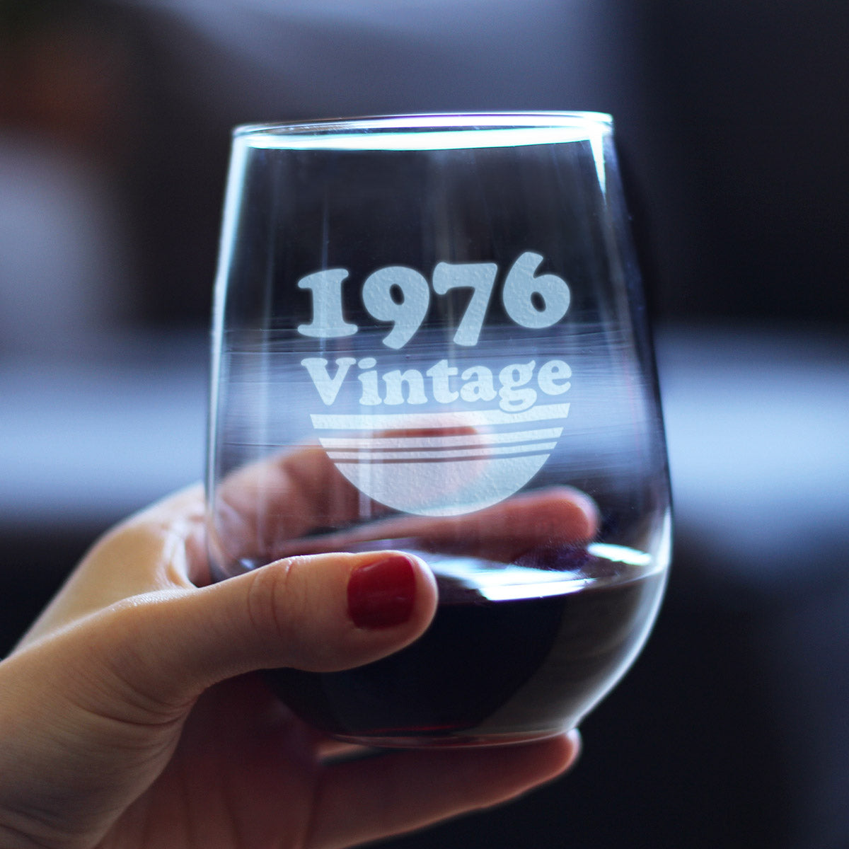 Vintage 1976-47th Birthday Stemless Wine Glass Gifts for Women &amp; Men Turning 47 - Bday Party Decor - Large Glasses