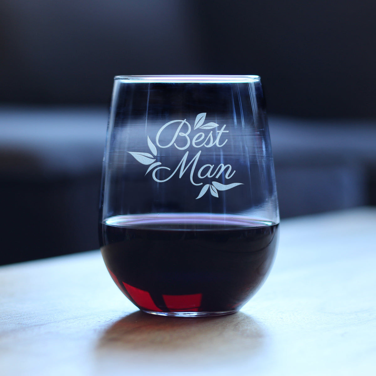 Best Man Stemless Wine Glass - Groomsmen Proposal Gifts - Unique Engraved Wedding Cup Gift