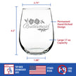Bridesmaid Stemless Wine Glass - Bridesmaids Proposal Gifts - Unique Engraved Wedding Cup Gift