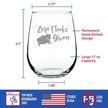 Zero Flocks Given Sheep - Funny Stemless Wine Glass - Cute Farm Animal Gifts for Women - Fun Lamb Decor - Large