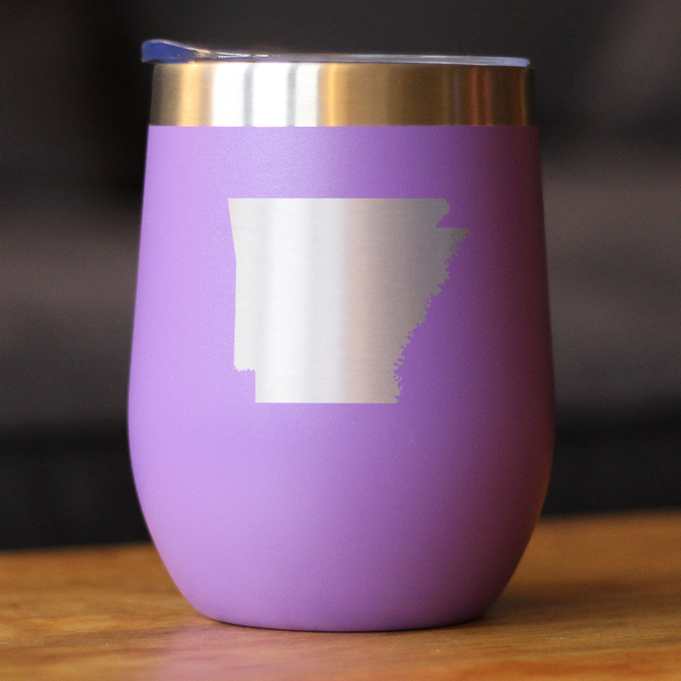 Arkansas State Outline - Wine Tumbler