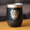 Australian Shepherd Face - Wine Tumbler Glass with Sliding Lid - Stainless Steel Insulated Mug - Unique Dog Gifts for Moms & Dads of Aussies