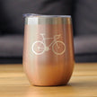 Bicycle - Wine Tumbler Glass with Sliding Lid - Stainless Steel Insulated Mug - Unique Road Biking Themed Decor and Gifts for Cyclists