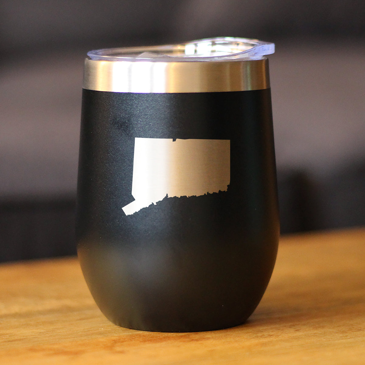 Connecticut State Outline - Wine Tumbler