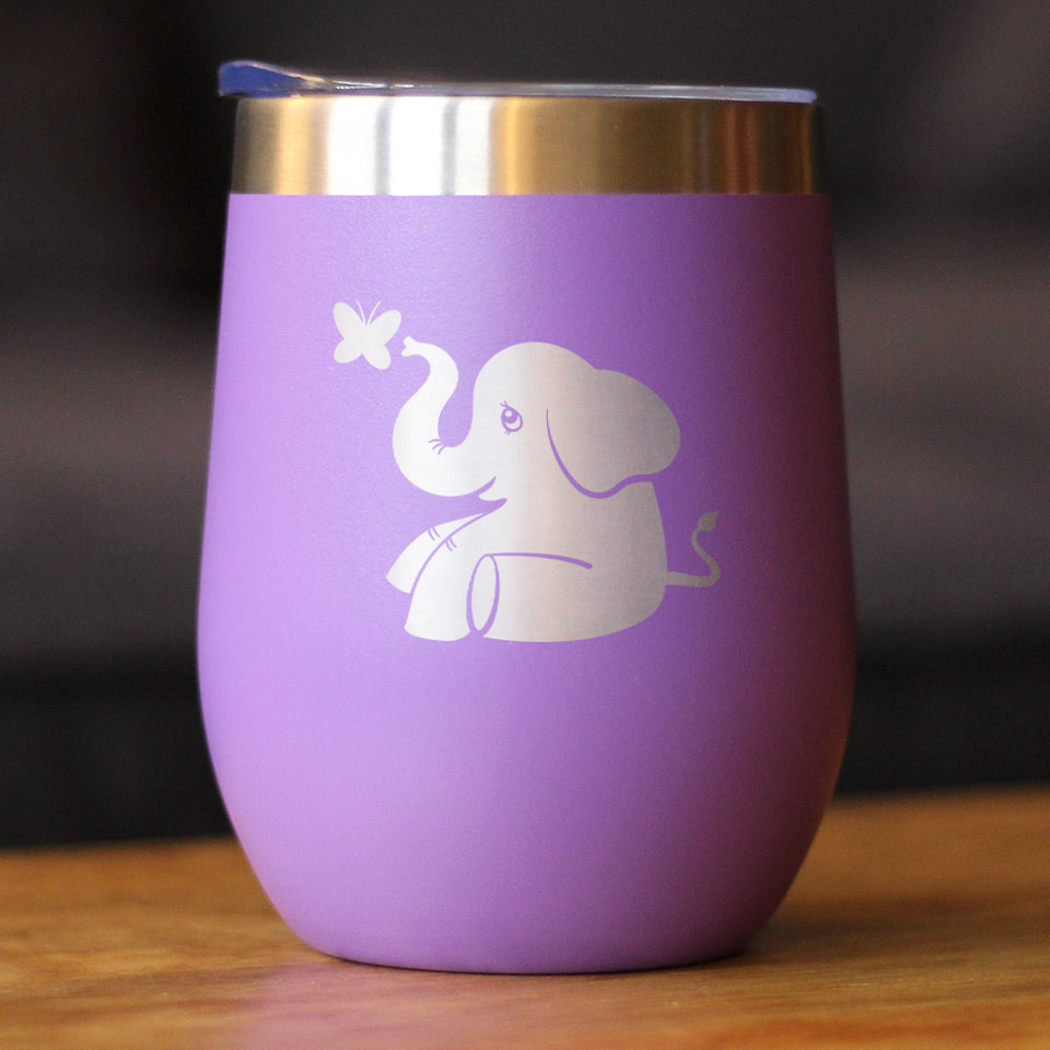 Cute Elephant - Wine Tumbler