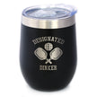 Designated Dinker - Wine Tumbler Glass with Sliding Lid - Stainless Steel Insulated Mug - Funny Pickleball Themed Gifts and Decor
