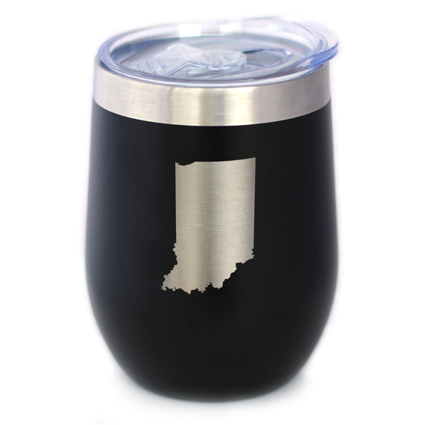 Indiana State Outline - Wine Tumbler