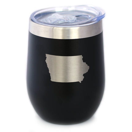 Iowa State Outline - Wine Tumbler
