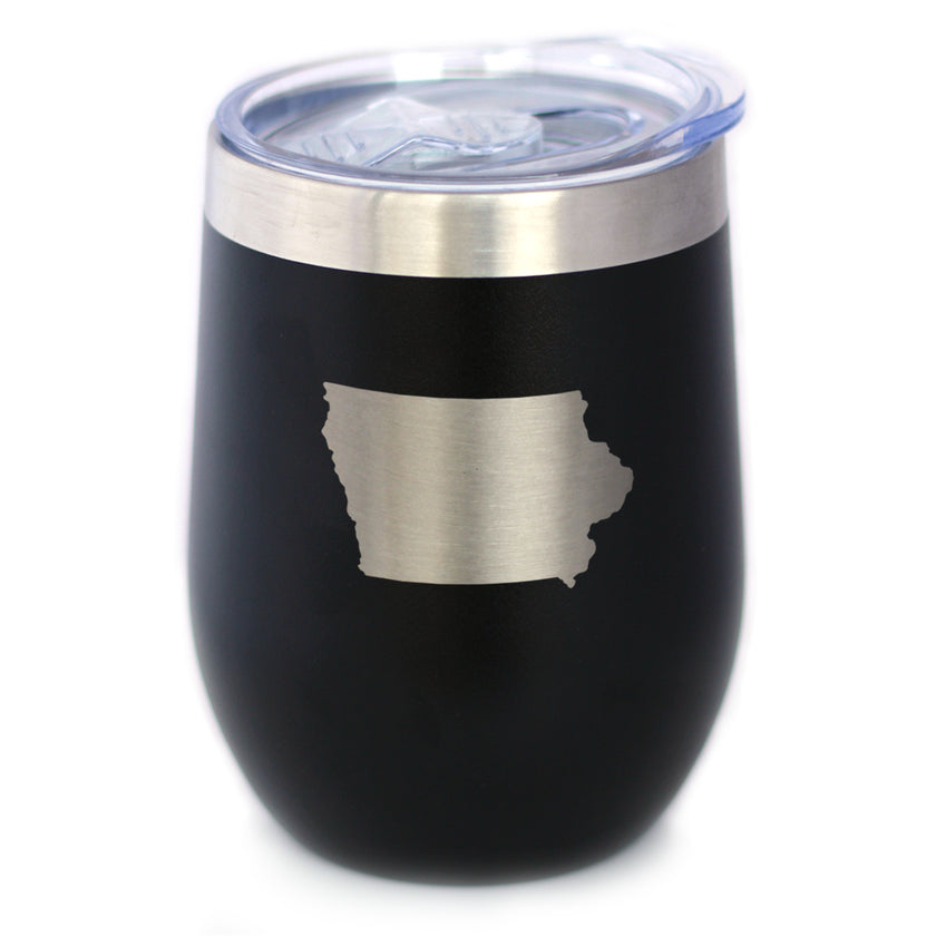 Iowa State Outline - Wine Tumbler