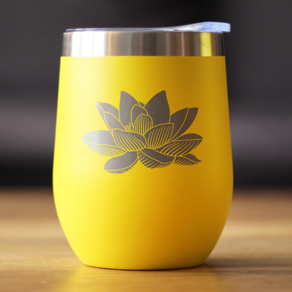 Lotus Flower - Wine Tumbler