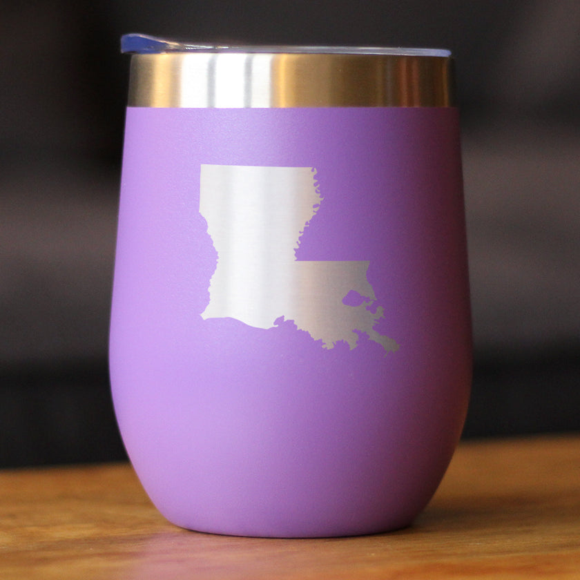 Louisiana State Outline - Wine Tumbler