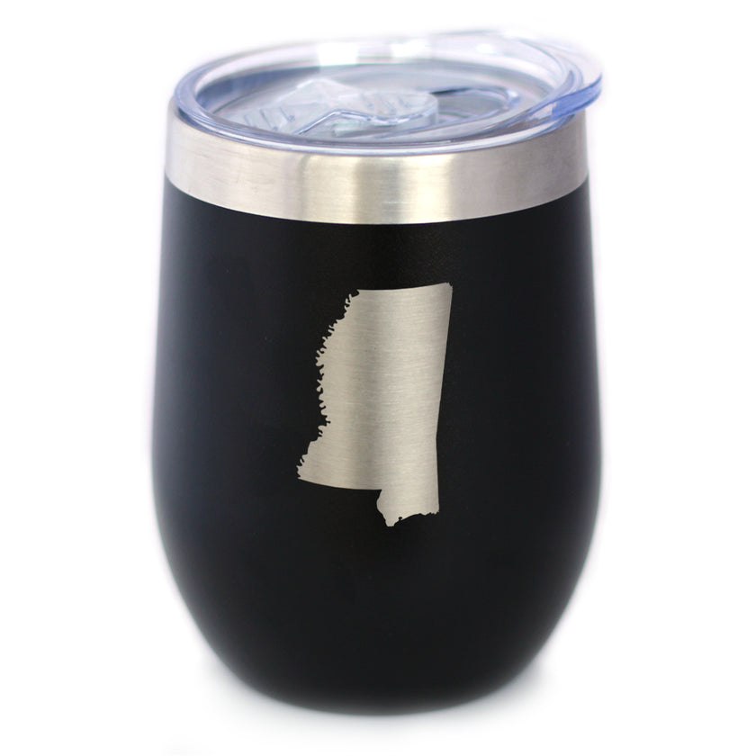 Mississippi State Outline - Wine Tumbler