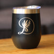 Monogram Floral Initial Letter D - Wine Tumbler