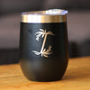 Monogram Floral Initial Letter I - Wine Tumbler