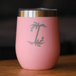 Monogram Floral Initial Letter I - Wine Tumbler