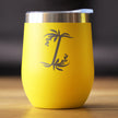 Monogram Floral Initial Letter I - Wine Tumbler