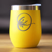 Monogram Floral Initial Letter O - Wine Tumbler