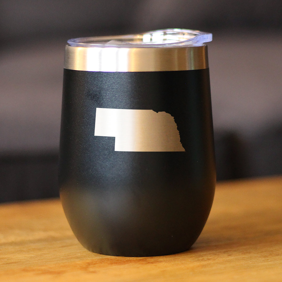 Nebraska State Outline - Wine Tumbler