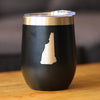 New Hampshire State Outline - Wine Tumbler Glass with Sliding Lid - Stainless Steel Insulated Mug - New Hampshire Gifts for Women and Men