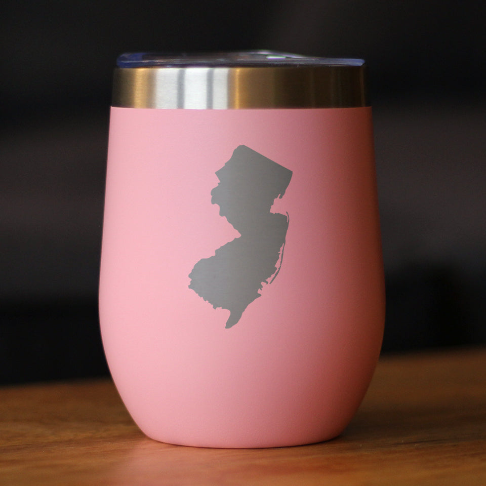 New Jersey Sate Outline - Wine Tumbler