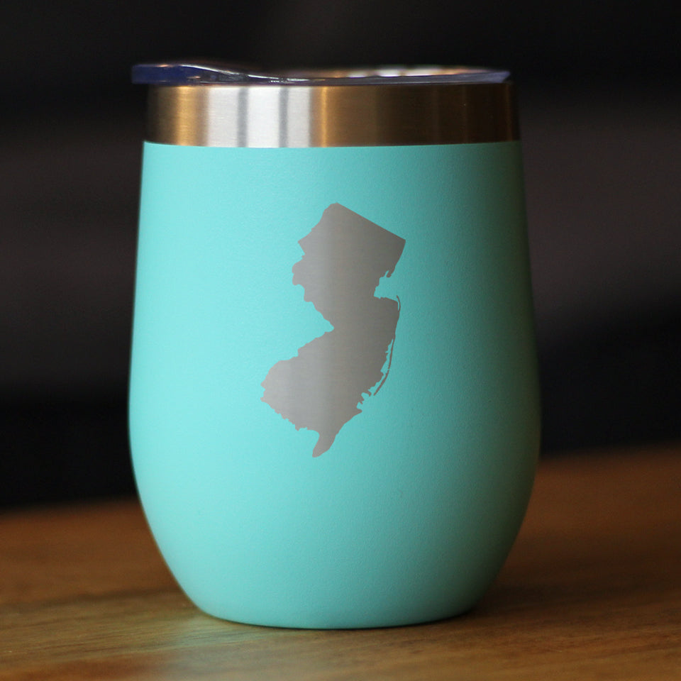 New Jersey Sate Outline - Wine Tumbler