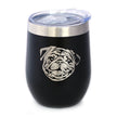 Pug - Wine Tumbler Glass with Sliding Lid - Stainless Steel Insulated Mug - Cute Pug Themed Gift for Men and Women