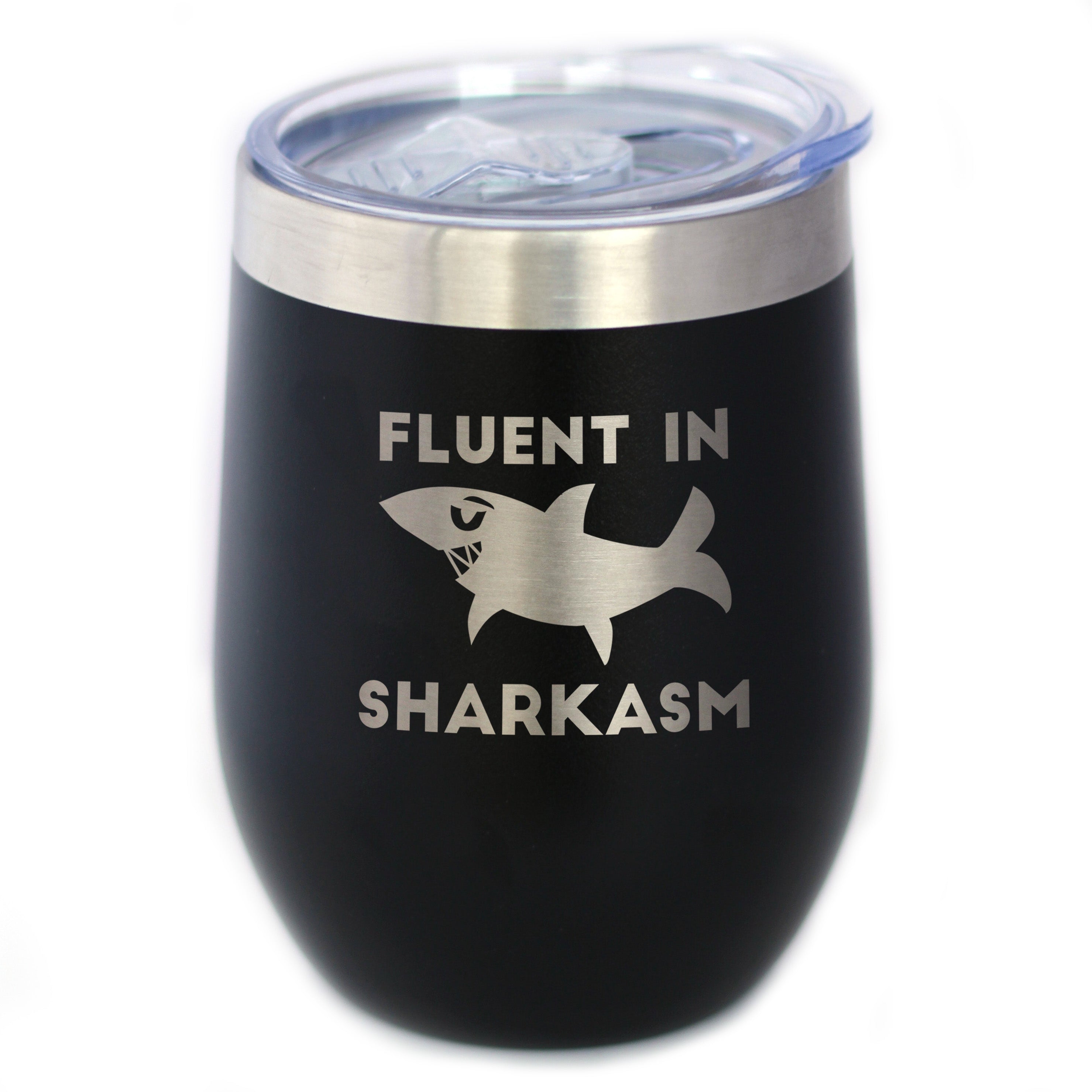 Fluent in Sharkasm - Funny Shark Pint Glass Gifts for Beer Drinking Me -  bevvee