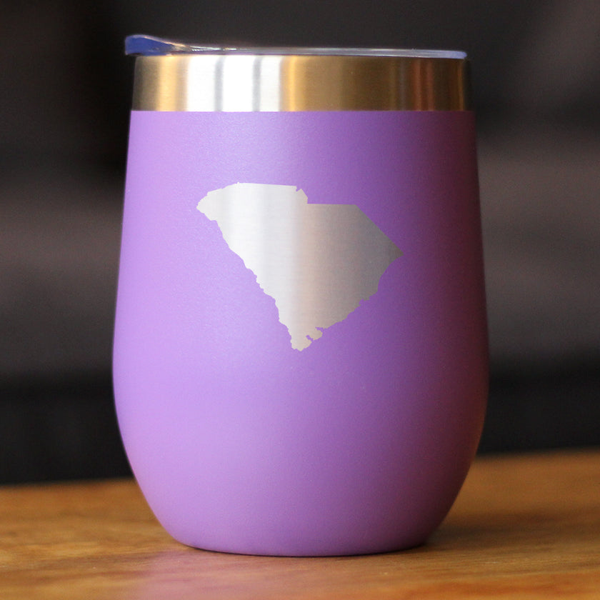 South Carolina State Outline - Wine Tumbler
