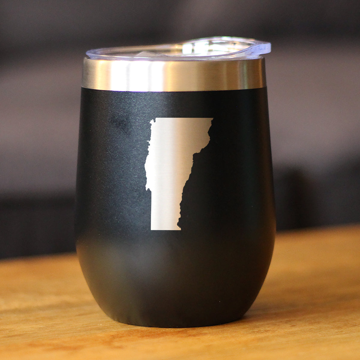 Vermont State Outline - Wine Tumbler