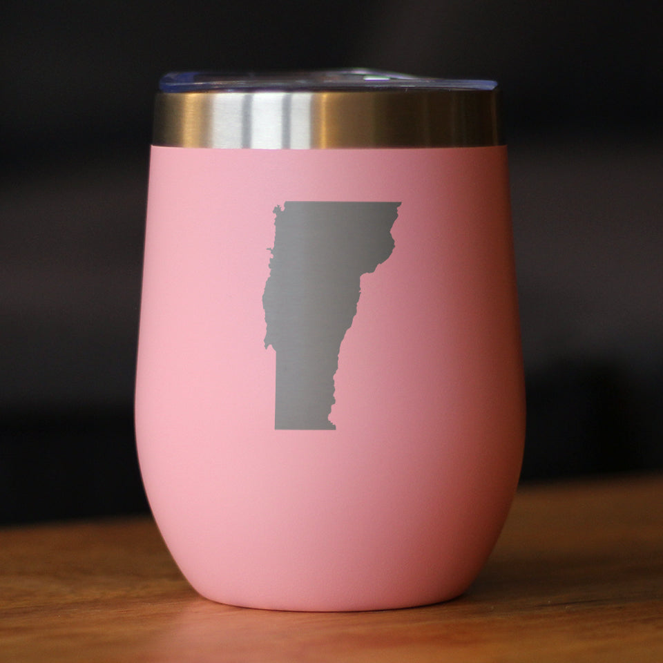 Vermont State Outline - Wine Tumbler