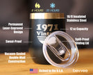 Vintage 1971 - Insulated Wine Tumbler Glass with Sliding Lid - Cute Funny 55th Birthday Gift for Women or Men Turning 55