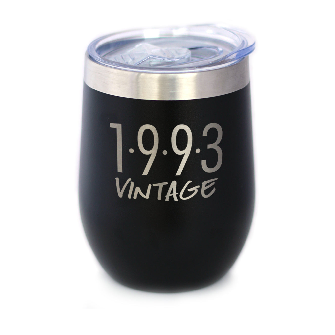 Vintage 1993 - Insulated Wine Tumbler - 33rd Birthday Wine Glass Gifts for Women & Men Turning 33