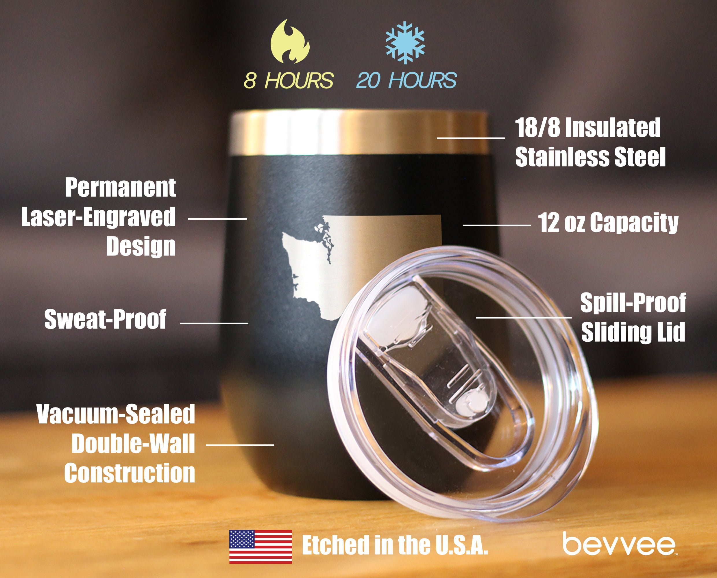 Washington State Outline - Wine Tumbler