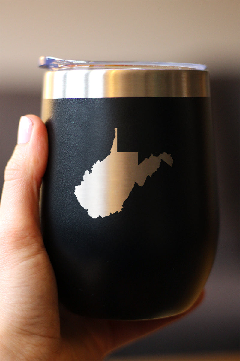 West Virginia State Outline - Wine Tumbler