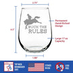 Buck the Rules - Funny Horse Stemless Wine Glass for Women & Men - Cute Funny Bday Glasses for Lovers of Horses