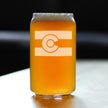 Colorado Flag - Centennial State Beer Can Pint Glass, Large 16 ounce, Etched Beer Gift for Women and Men